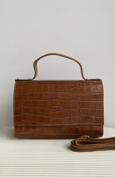 Сумка 0336 Карамельный (кроко-кожа)